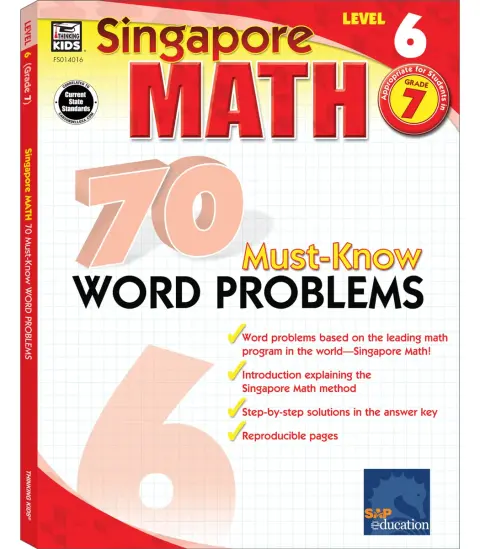 Cover of Singapore Math 70 Must-Know Word Problems Level 6, Grade 7