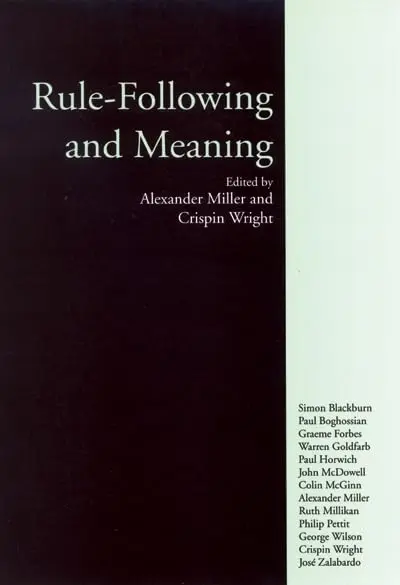 Cover of Rule-Following and Meaning