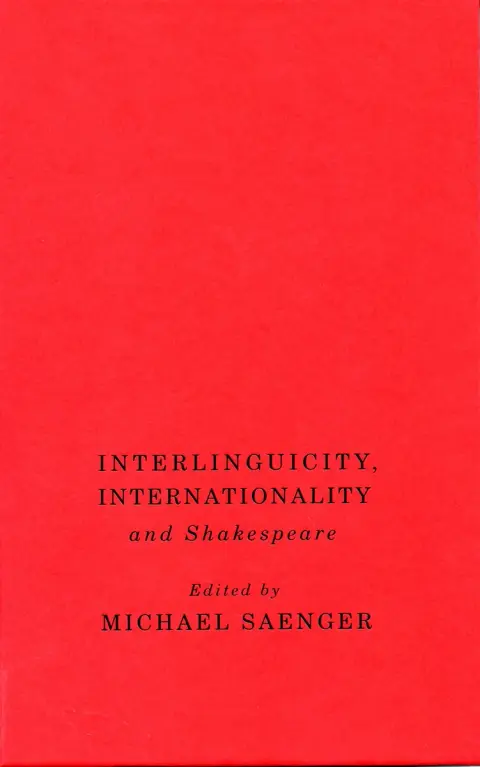 Cover of Interlinguicity, Internationality, and Shakespeare