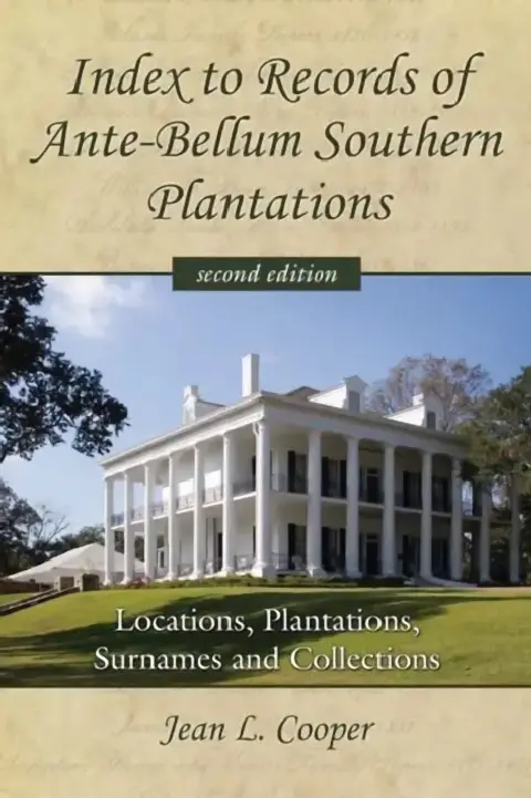 Cover of Index to Records of Ante-Bellum Southern Plantations