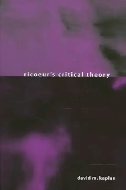 Cover of Ricoeur's Critical Theory
