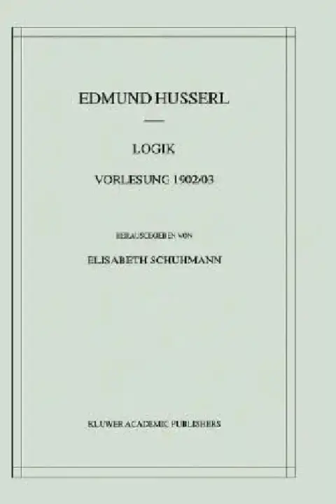 Cover of Logik Vorlesung 1896