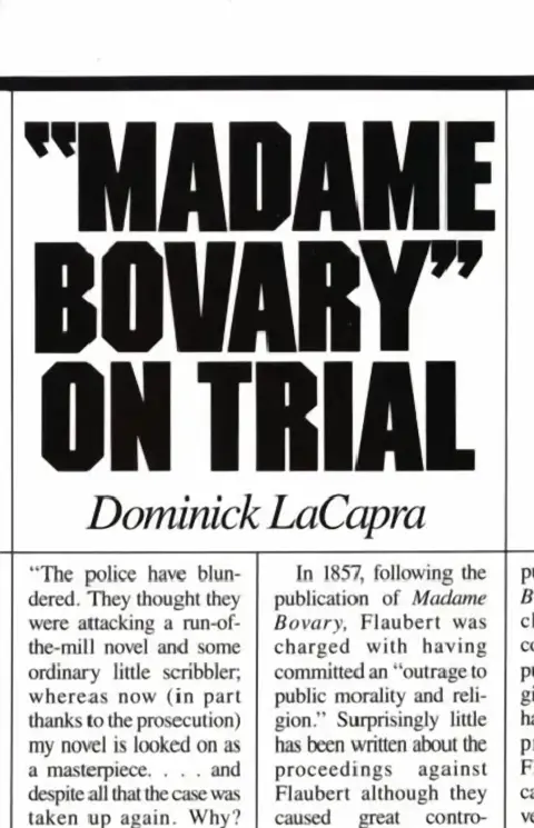 Cover of Madame Bovary on Trial