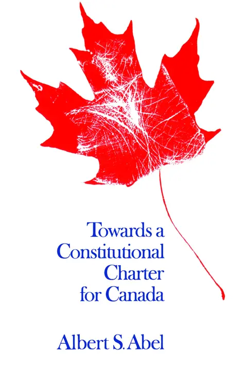 Cover of Towards a Constitutional Charter for Canada