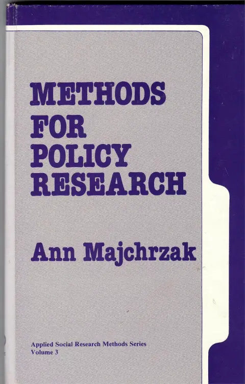 Cover of Methods for Policy Research
