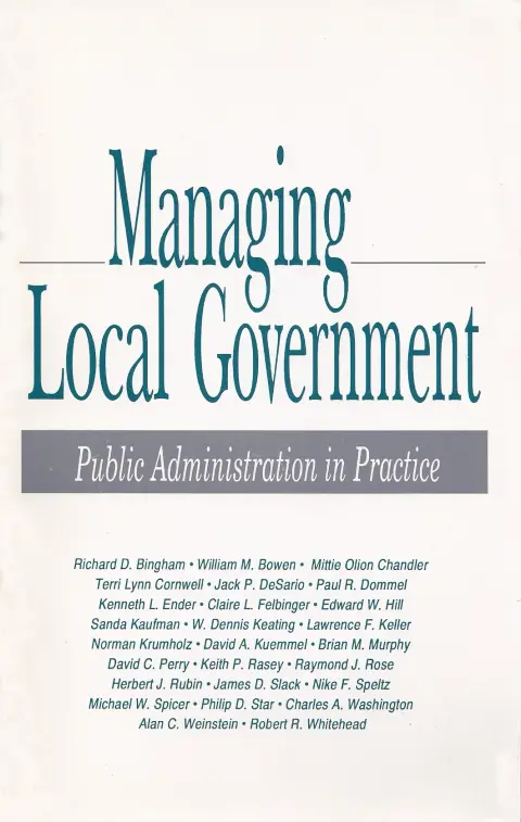 Cover of Managing Local Government