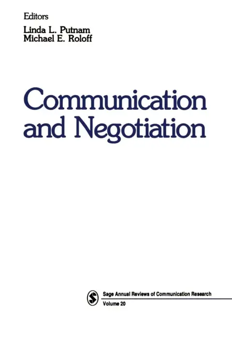 Cover of Communication and Negotiation - Vol. 20