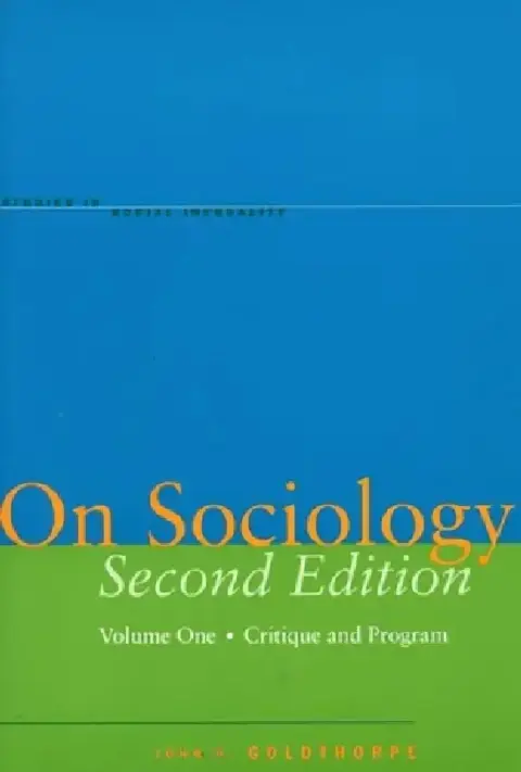 Cover of On Sociology Second Edition Volume One