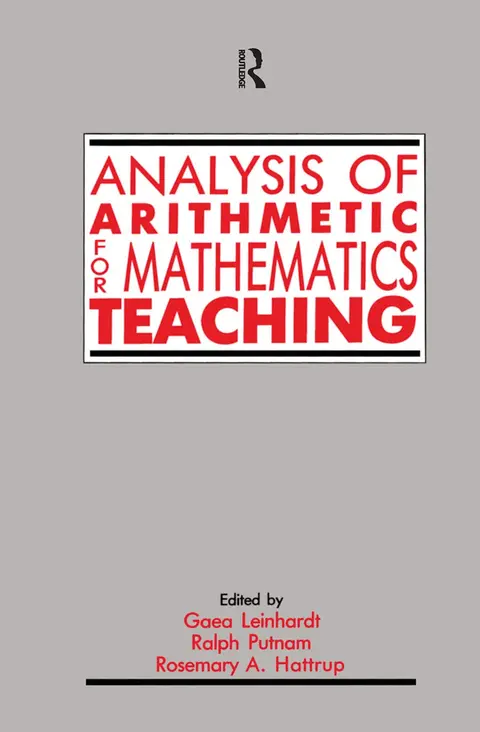 Cover of Analysis of Arithmetic for Mathematics Teaching