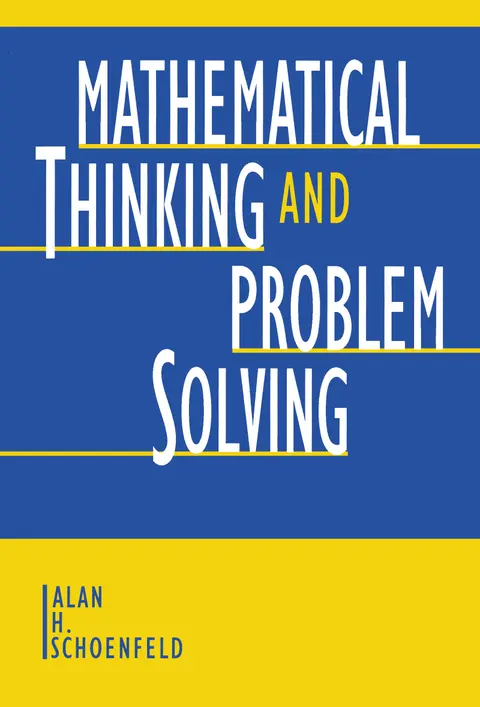 Cover of Mathematical Thinking and Problem-Solving