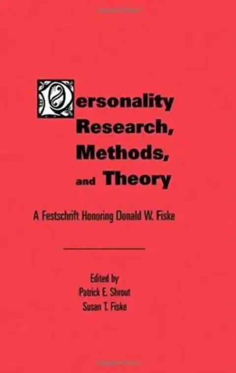 Cover of Personality Research, Methods, and Theory