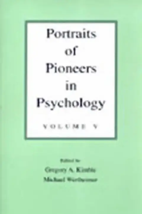 Cover of Portraits of Pioneers in Psychology