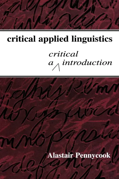 Cover of Critical Applied Linguistics