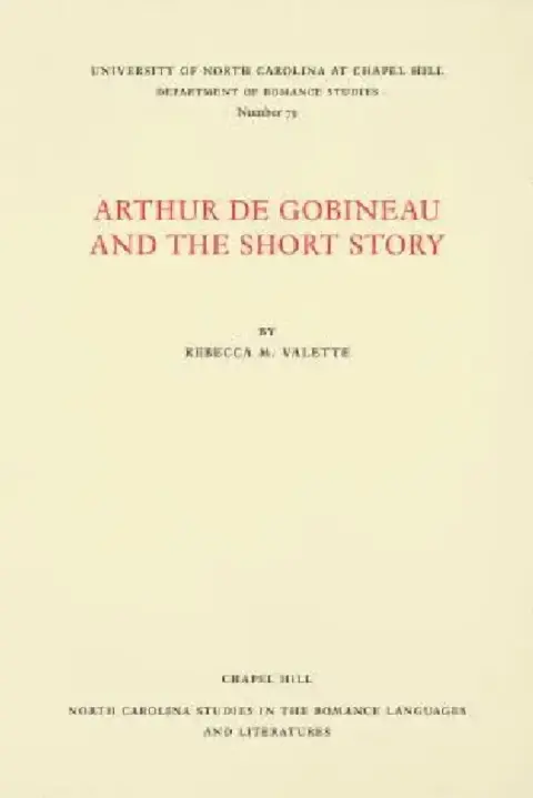 Cover of Arthur de Gobineau and the Short Story