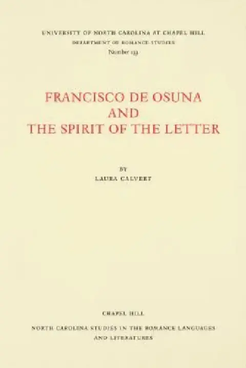 Cover of Francisco de Osuna and the Spirit of the Letter