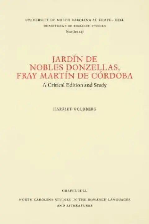 Cover of Jardín de Nobles Donzellas by Fray Martín de Córdoba
