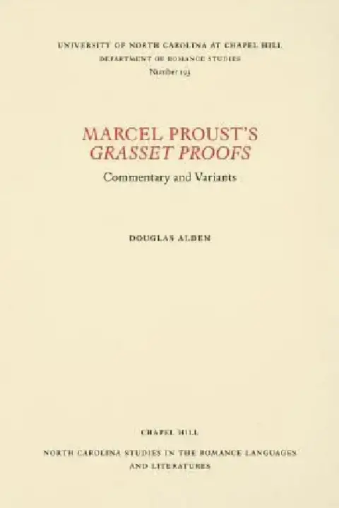 Cover of Marcel Proust's Grasset Proofs