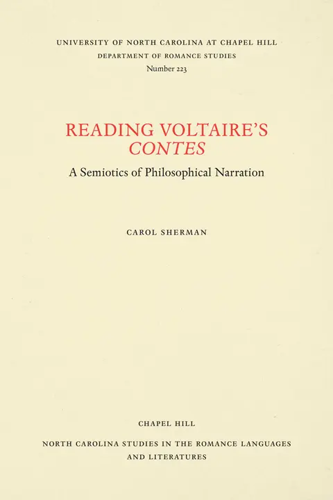 Cover of Reading Voltaire's Contes