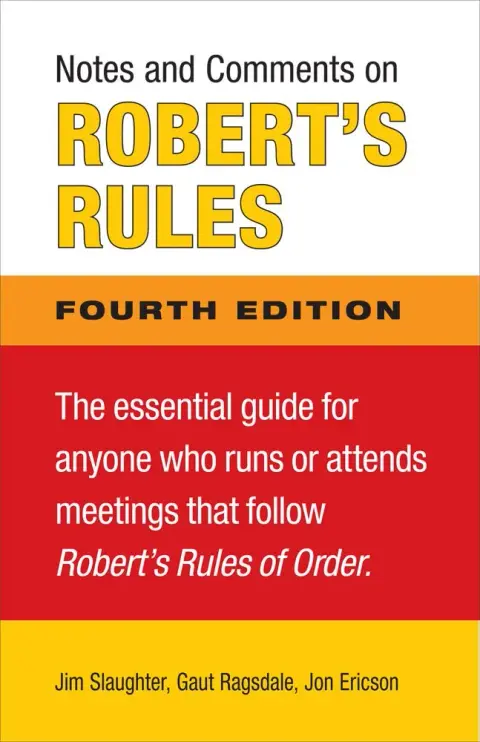 Cover of Notes and Comments on Robert's Rules