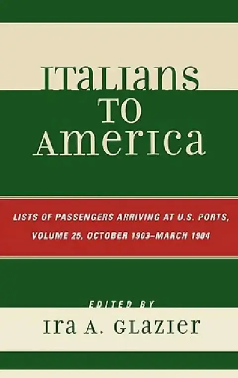 Cover of Italians to America, October 1903 - March 1904