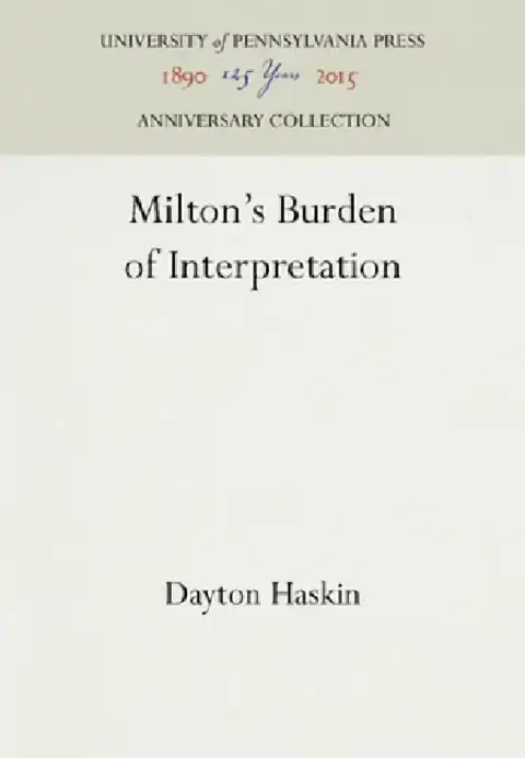 Cover of Milton's Burden of Interpretation