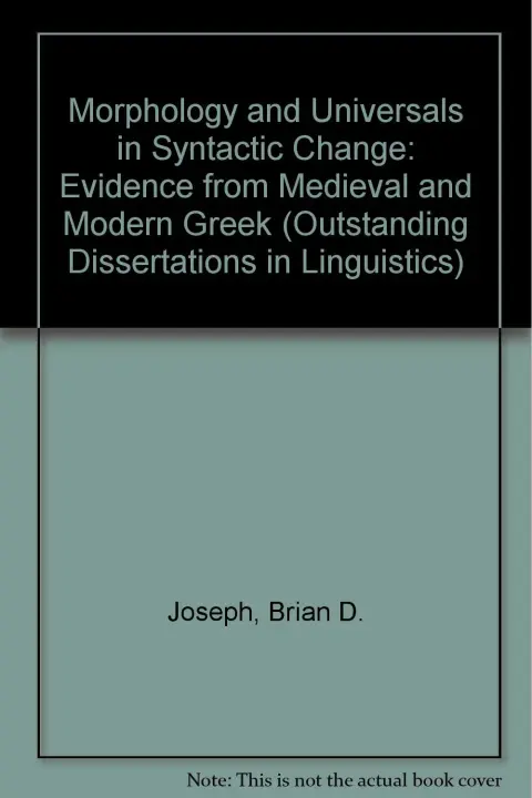 Cover of Morphology and Universals in Syntactic Change