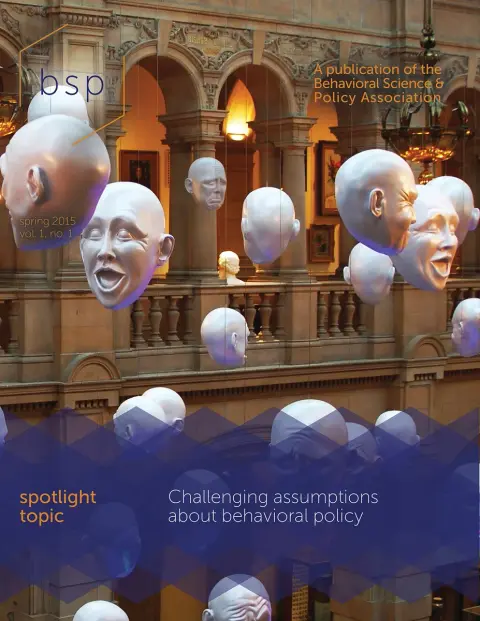 Cover of Behavioral Science & Policy Spring 2015