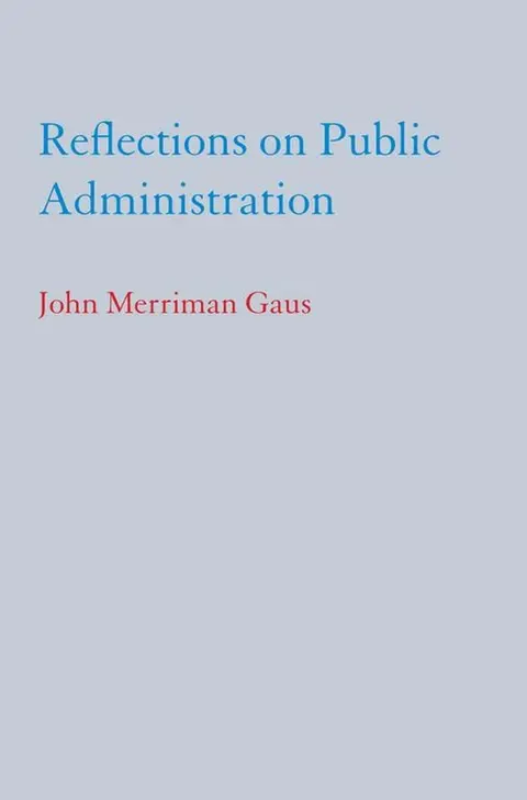Cover of Reflections on Public Administration