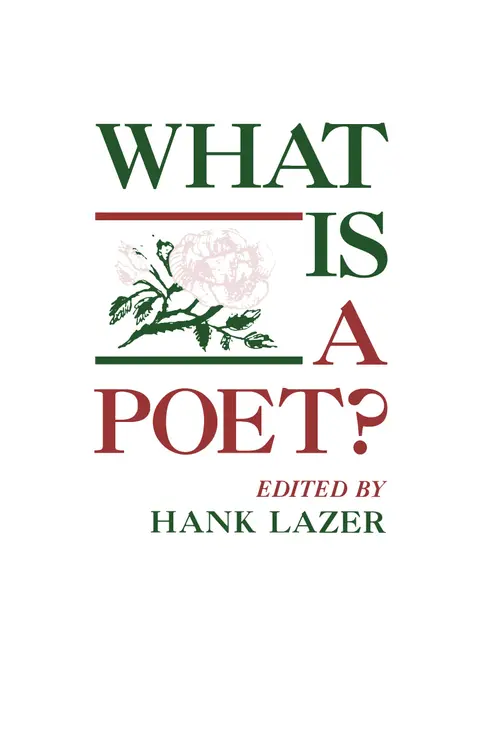Cover of What Is a Poet?