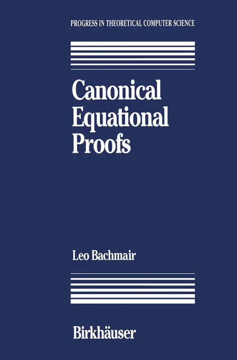 Cover of Canonical Equational Proofs