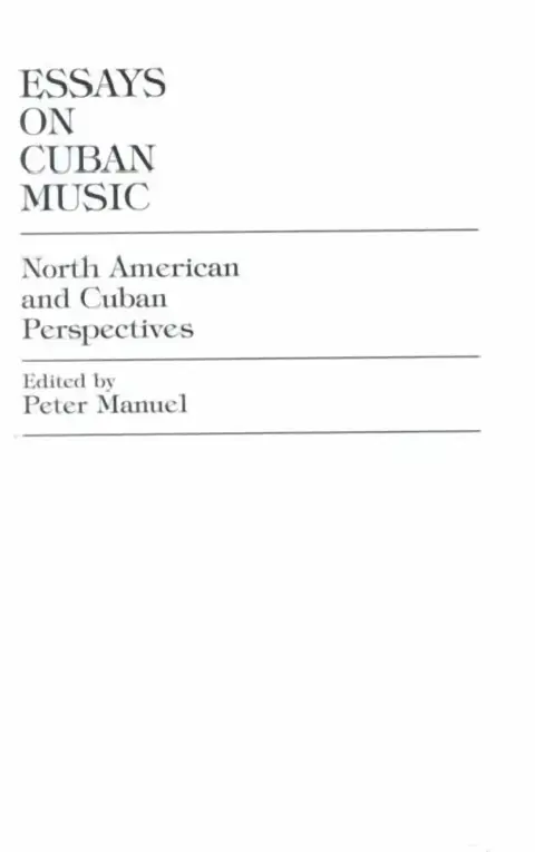 Cover of Essays on Cuban Music