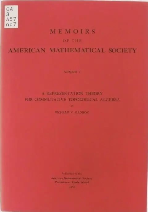 Cover of A Representation Theory for Commutative Topological Algebra