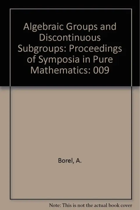Cover of Algebraic Groups and Discontinuous Subgroups