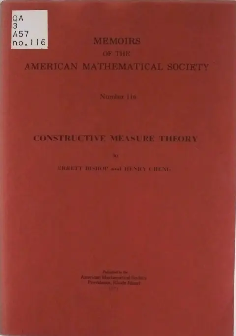 Cover of Constructive Measure Theory