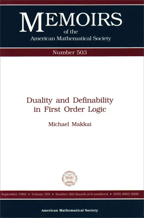 Cover of Duality and Definability in First Order Logic