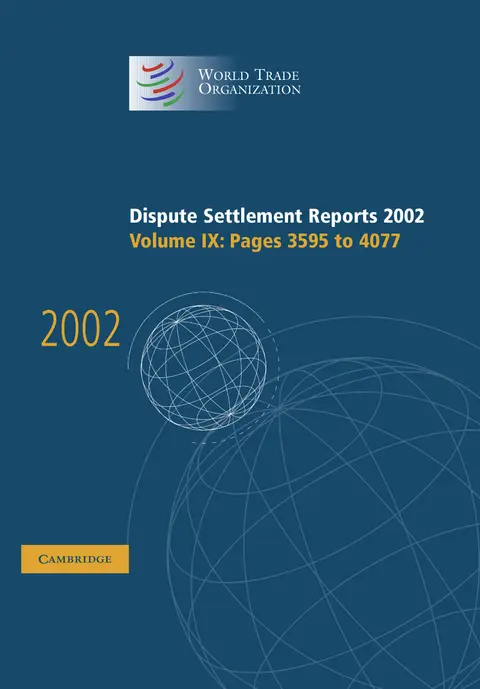 Cover of Dispute Settlement Reports 2002