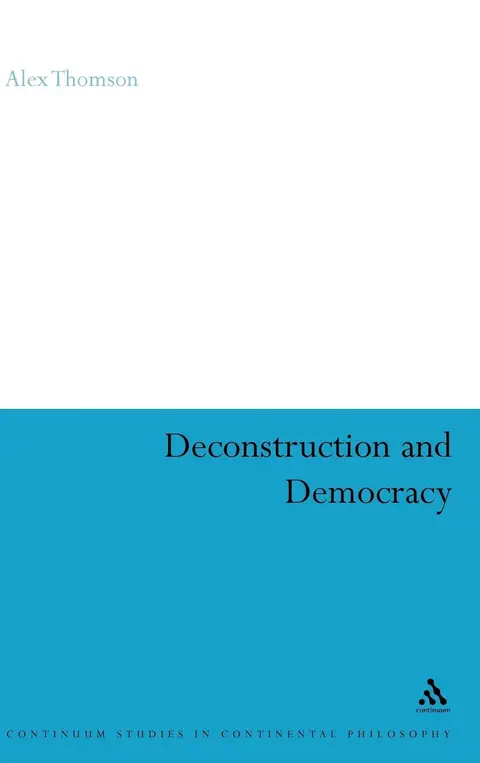 Cover of Deconstruction and Democracy