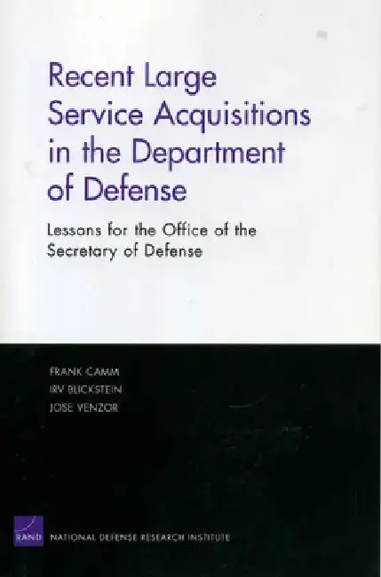 Cover of Recent Large Service Acquisitions in the Department of Defense