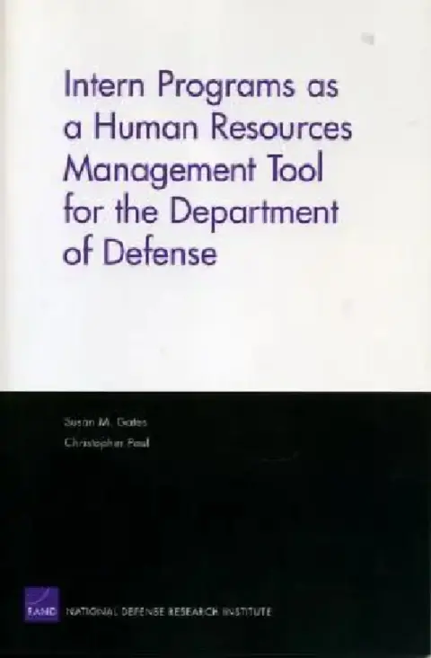 Cover of Intern Programs as a Human Resources Management Tool for the Department of Defense