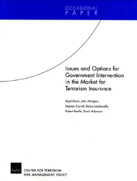 Cover of Issues and Options for Goverment Intervention in the Market for Terrorism Insurance