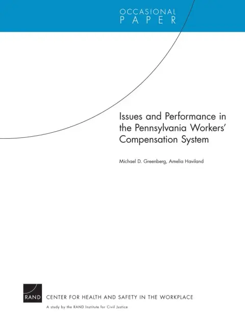 Cover of Issues and Performance in the Pennsylvania Workers' Compensation System