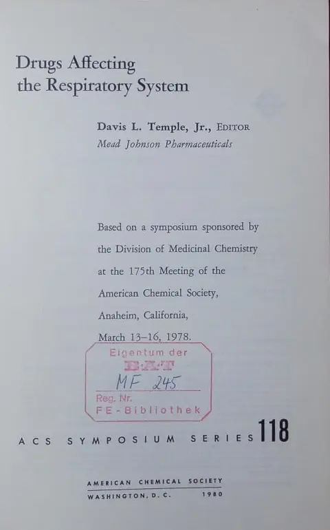 Cover of Drugs affecting the respiratory system
