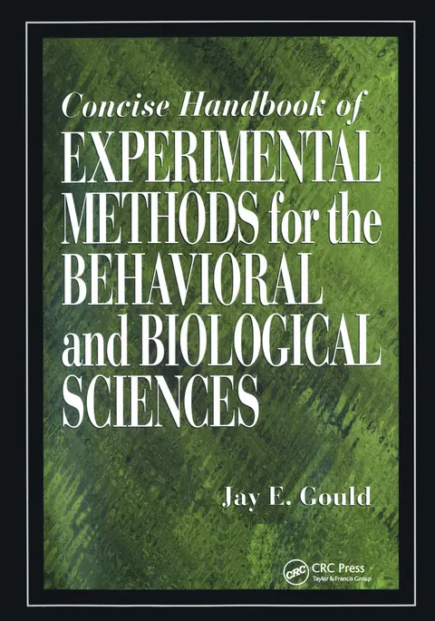 Cover of Concise Handbook of Experimental Methods for the Behavioral and Biological Sciences