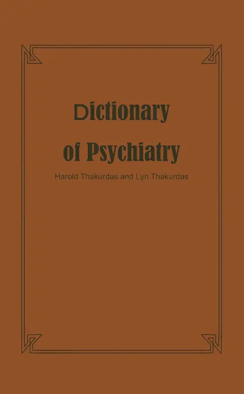 Cover of Dictionary of Psychiatry
