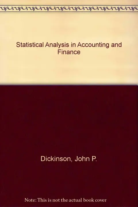 Cover of Statistical Analysis in Accounting and Finance