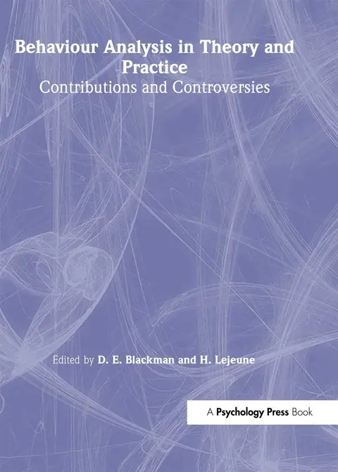 Cover of Behaviour Analysis in Theory and Practice
