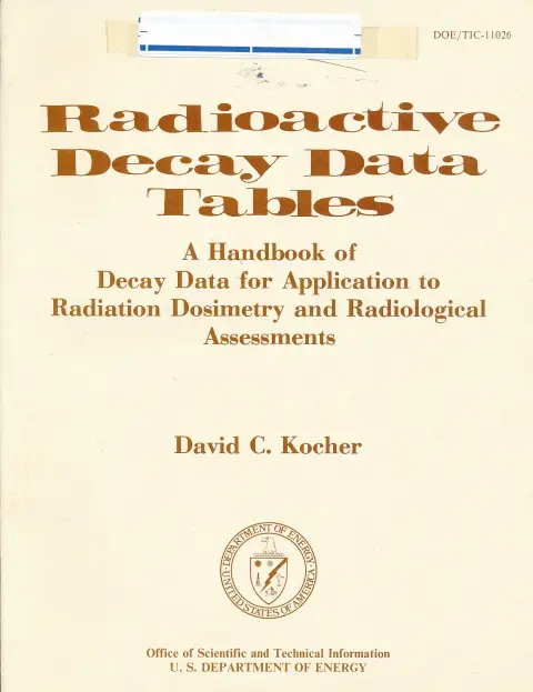 Cover of Radioactive Decay Data Tables