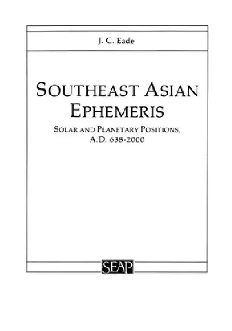 Cover of Southeast Asian Ephemeris