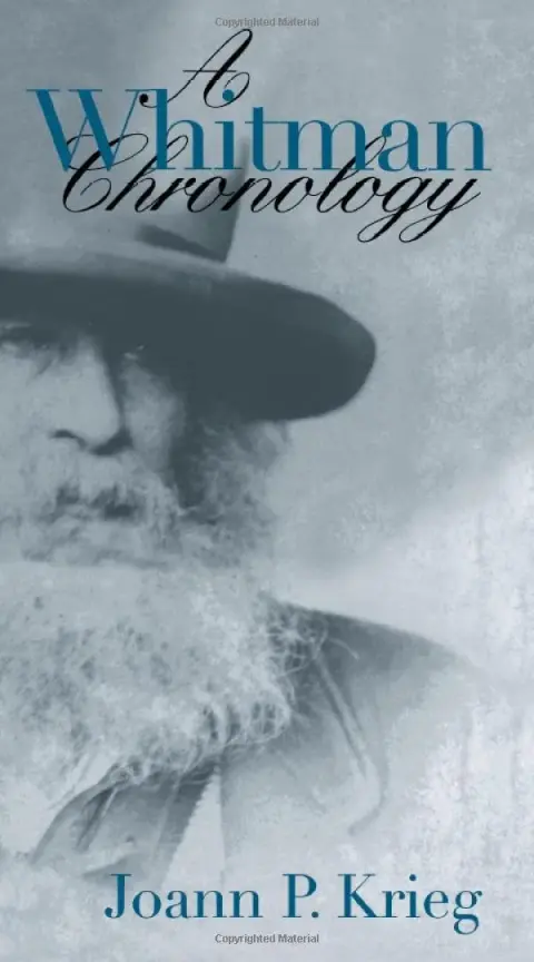 Cover of A Whitman Chronology