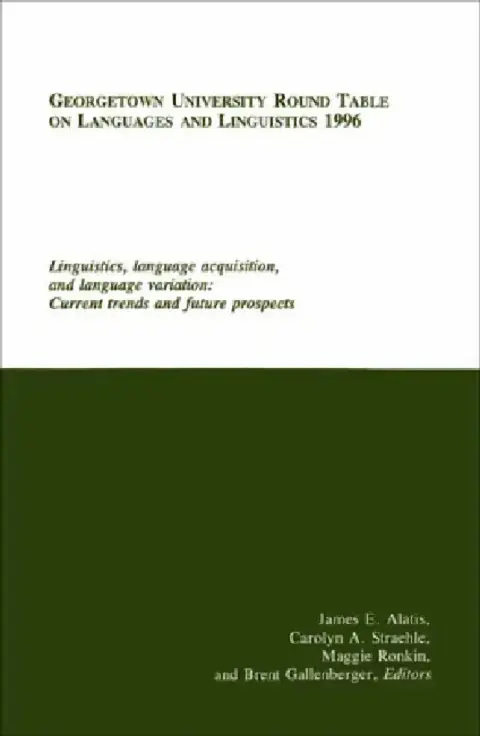 Cover of Georgetown University Round Table on Languages and Linguistics (GURT) 1996